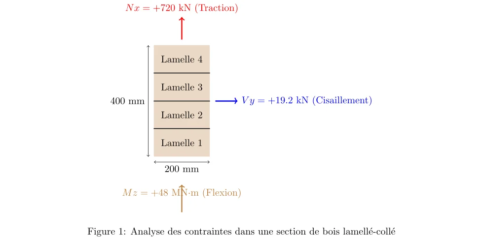 Contraintes dans les Fibres de Bois Lamellé-Collé