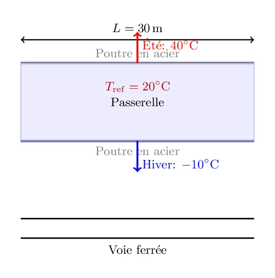 Calculer la variation de longueur des poutres